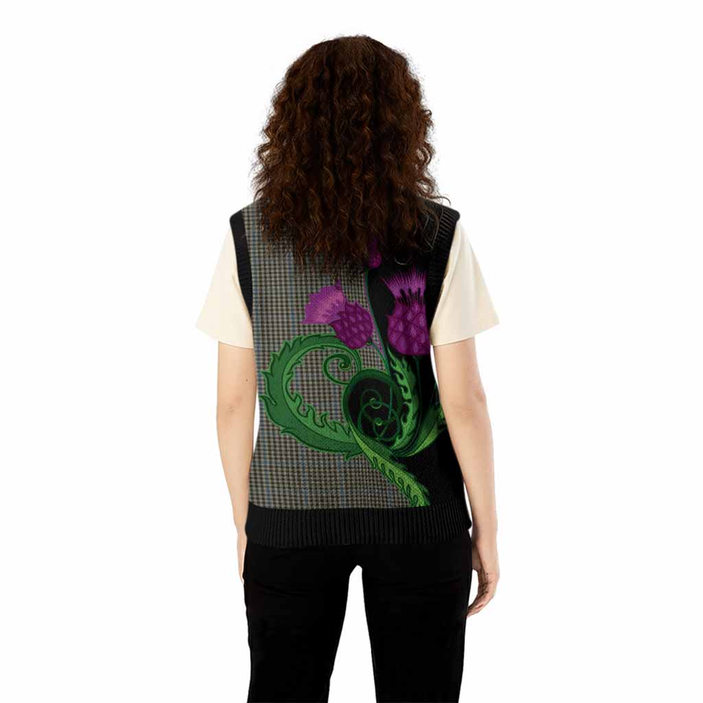 Haig Tartan Knitted V-Neck Vest Traditional Scottish Thistle