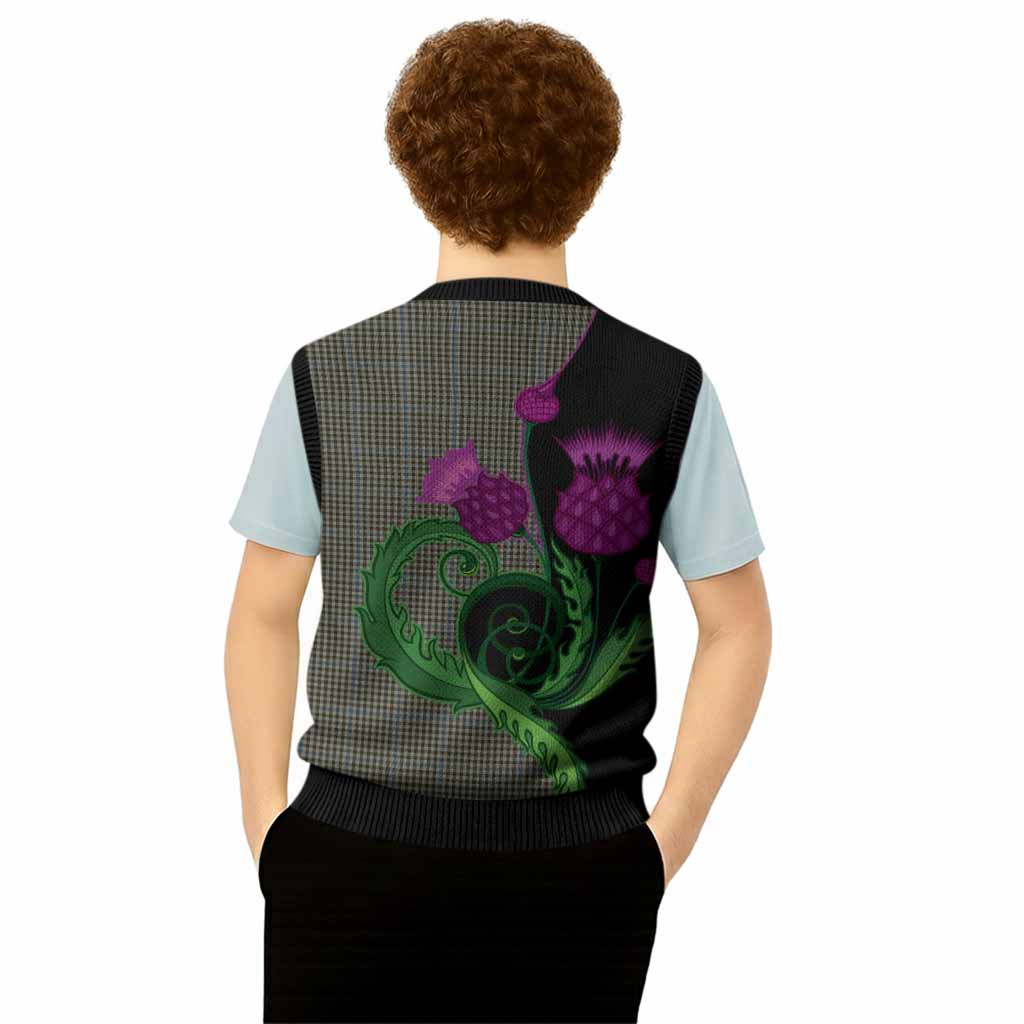 Haig Tartan Knitted V-Neck Vest Traditional Scottish Thistle