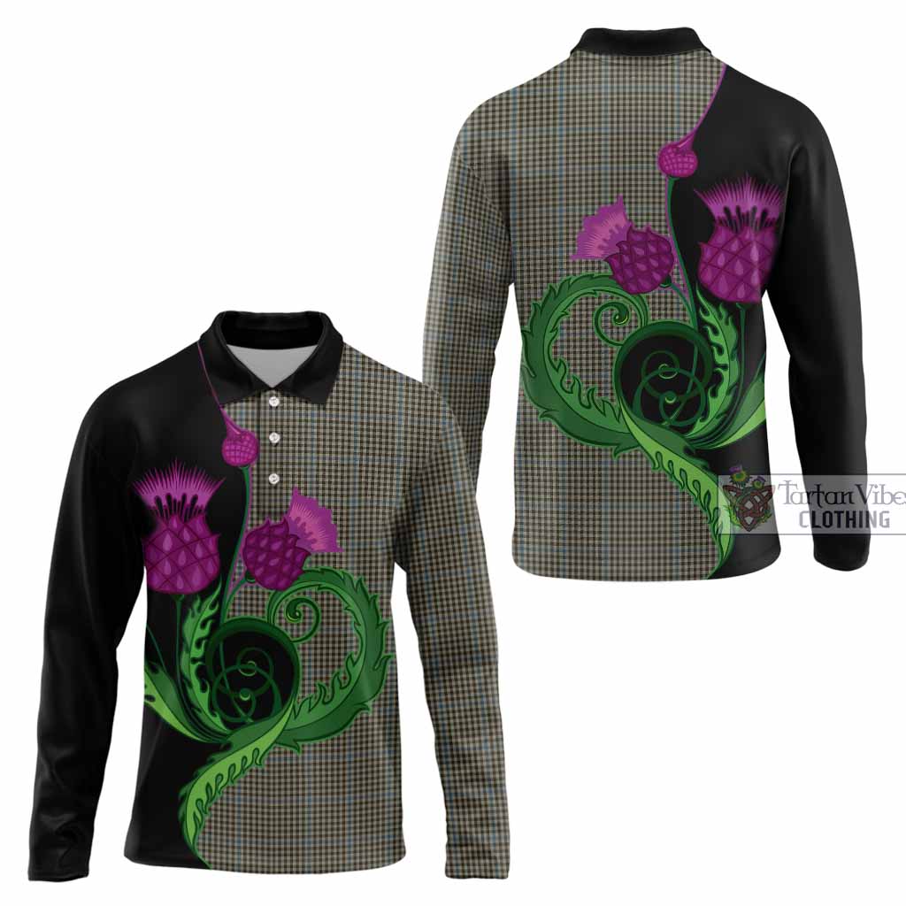 Haig Tartan Long Sleeve Polo Shirt Traditional Scottish Thistle
