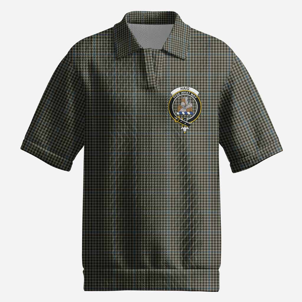 Haig Tartan Men’s Polo Sweater Top with Family Crest