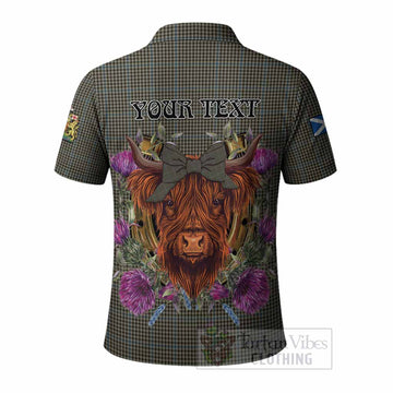 Haig Tartan Polo Shirt Scottish Thistle Heilan Coo