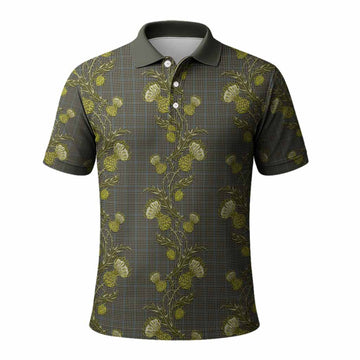 Haig Tartan Polo Shirt Seamless Scottish Thistle Flowers