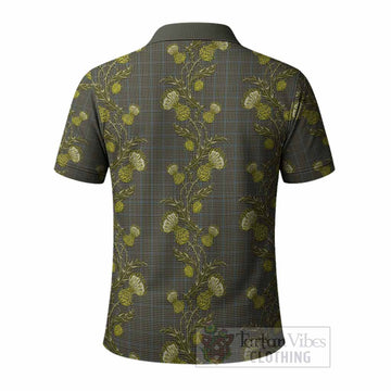 Haig Tartan Polo Shirt Seamless Scottish Thistle Flowers