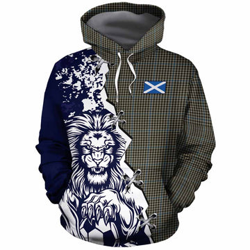 Haig Tartan Scottish Cotton Hoodie Angry Lion With Soccer Ball Style