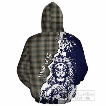 Haig Tartan Scottish Cotton Hoodie Angry Lion With Soccer Ball Style