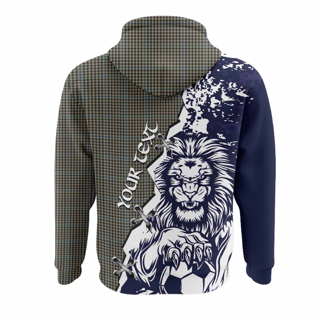 Haig Tartan Scottish Hoodie Angry Lion With Soccer Ball Style
