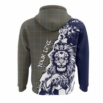 Haig Tartan Scottish Hoodie Angry Lion With Soccer Ball Style