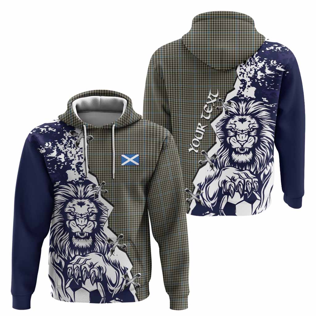 Haig Tartan Scottish Hoodie Angry Lion With Soccer Ball Style