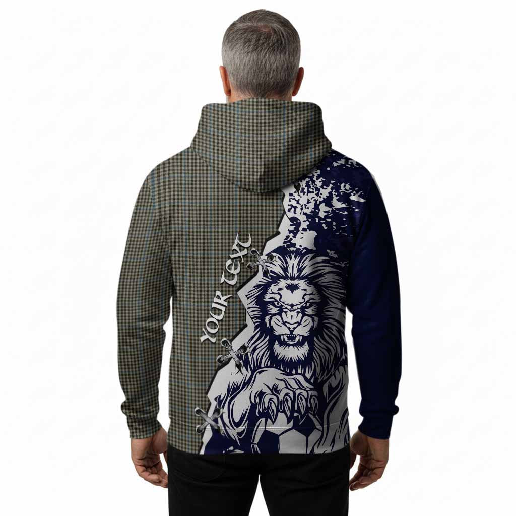 Haig Tartan Scottish Hoodie Angry Lion With Soccer Ball Style