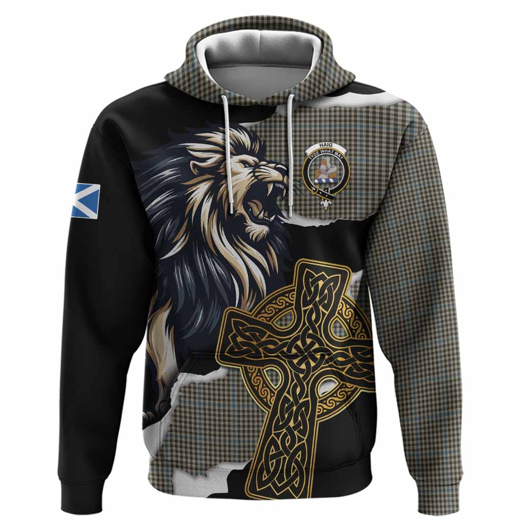 Haig Tartan Scottish Hoodie Lion Celtic Heritage