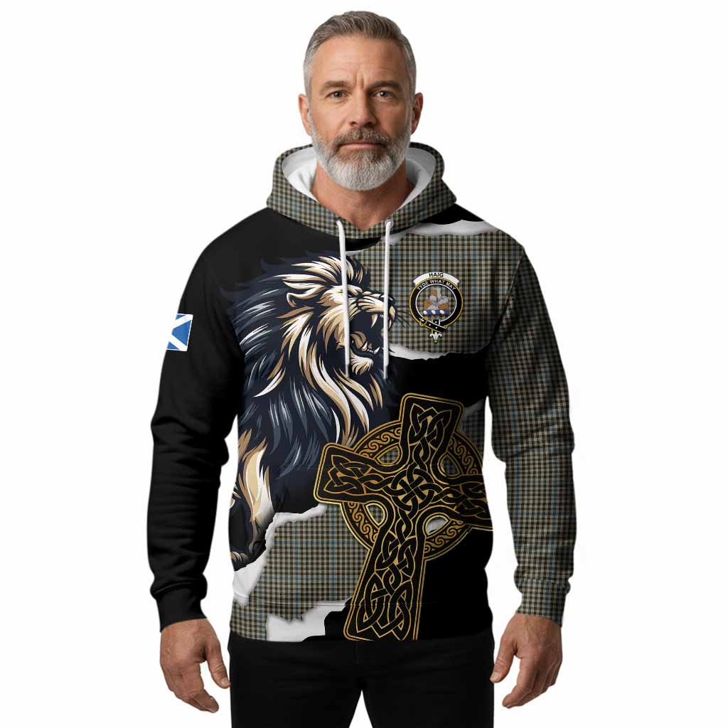 Haig Tartan Scottish Hoodie Lion Celtic Heritage