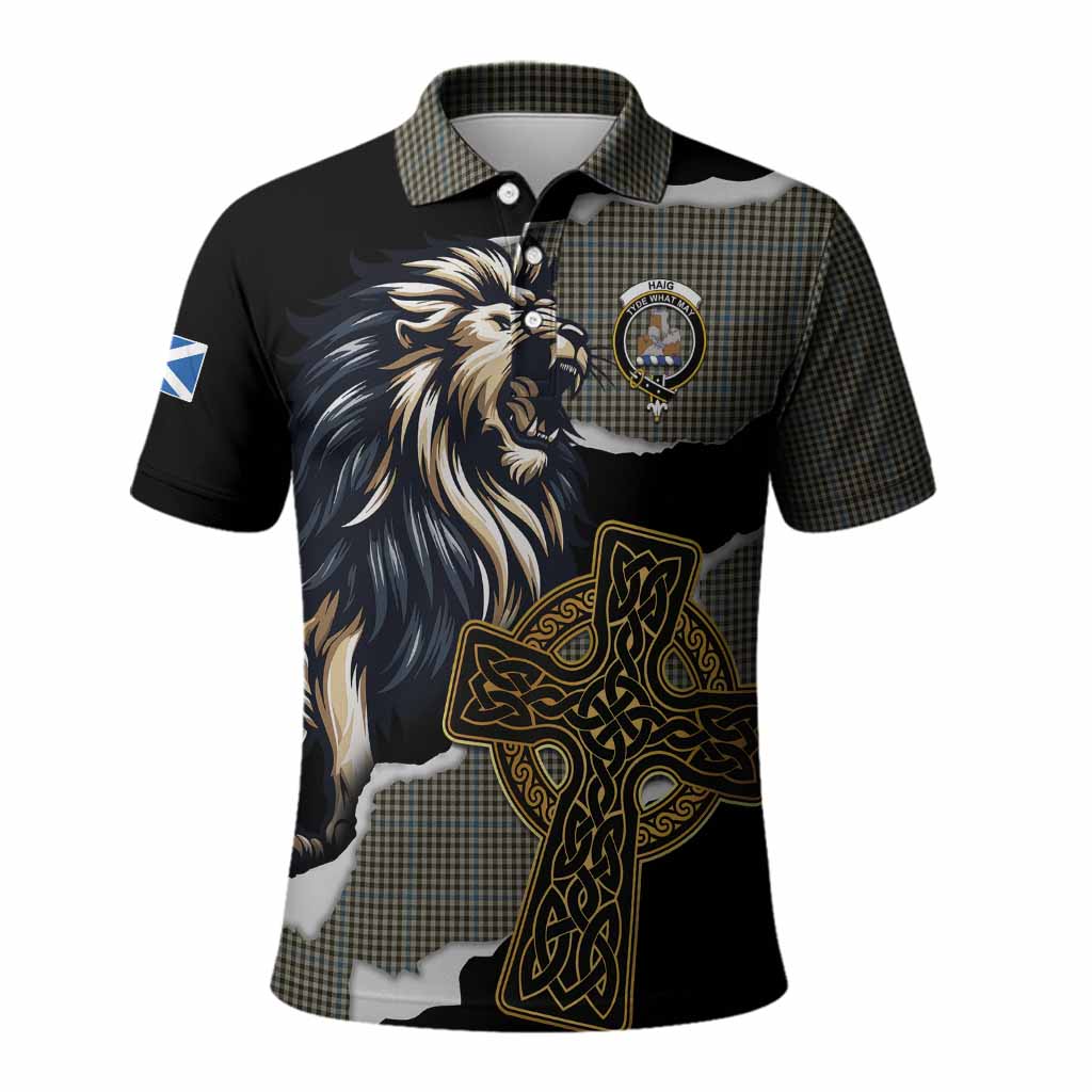 Haig Tartan Scottish Polo Shirt Lion Celtic Heritage