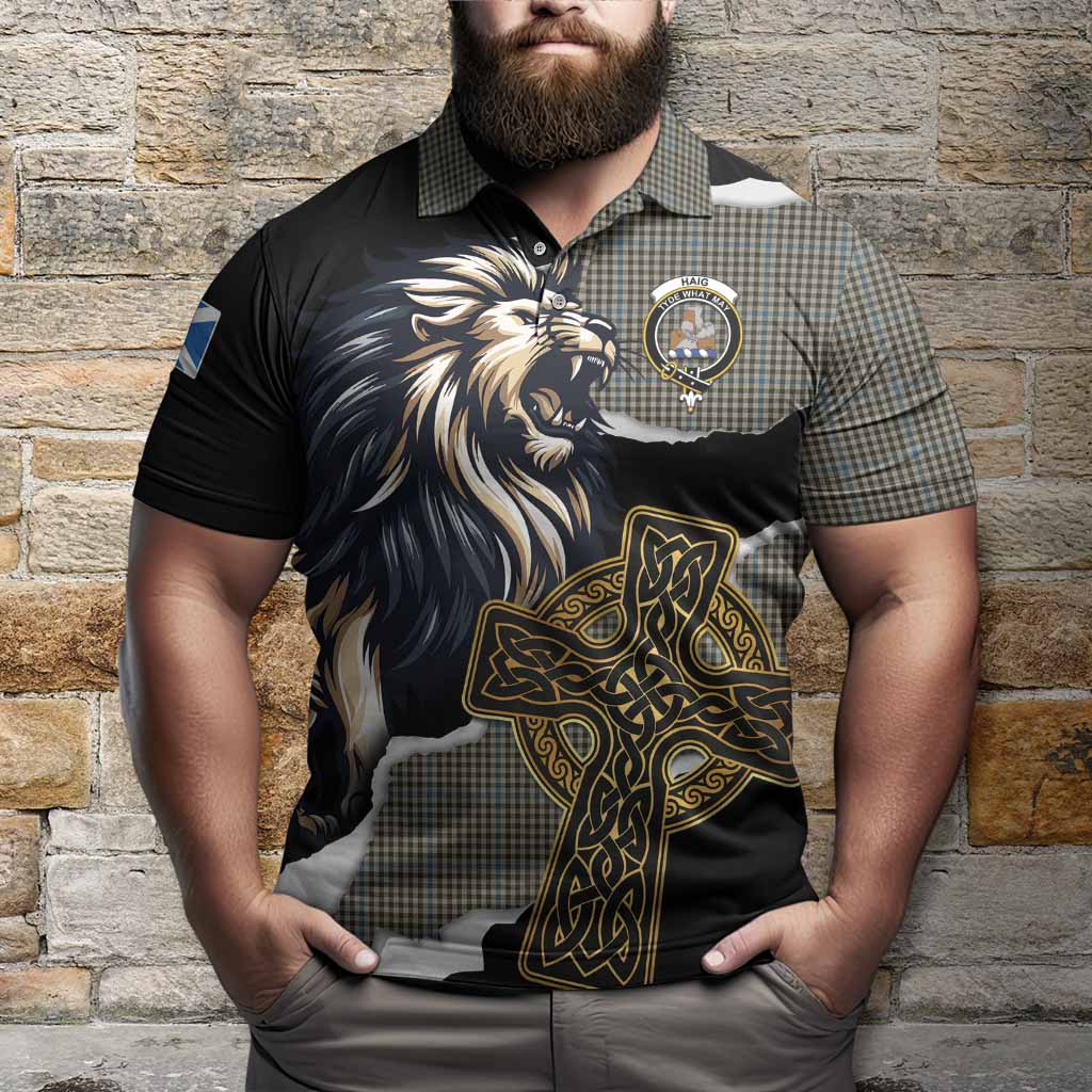 Haig Tartan Scottish Polo Shirt Lion Celtic Heritage