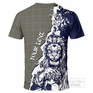 Haig Tartan Scottish T-Shirt Angry Lion With Soccer Ball Style