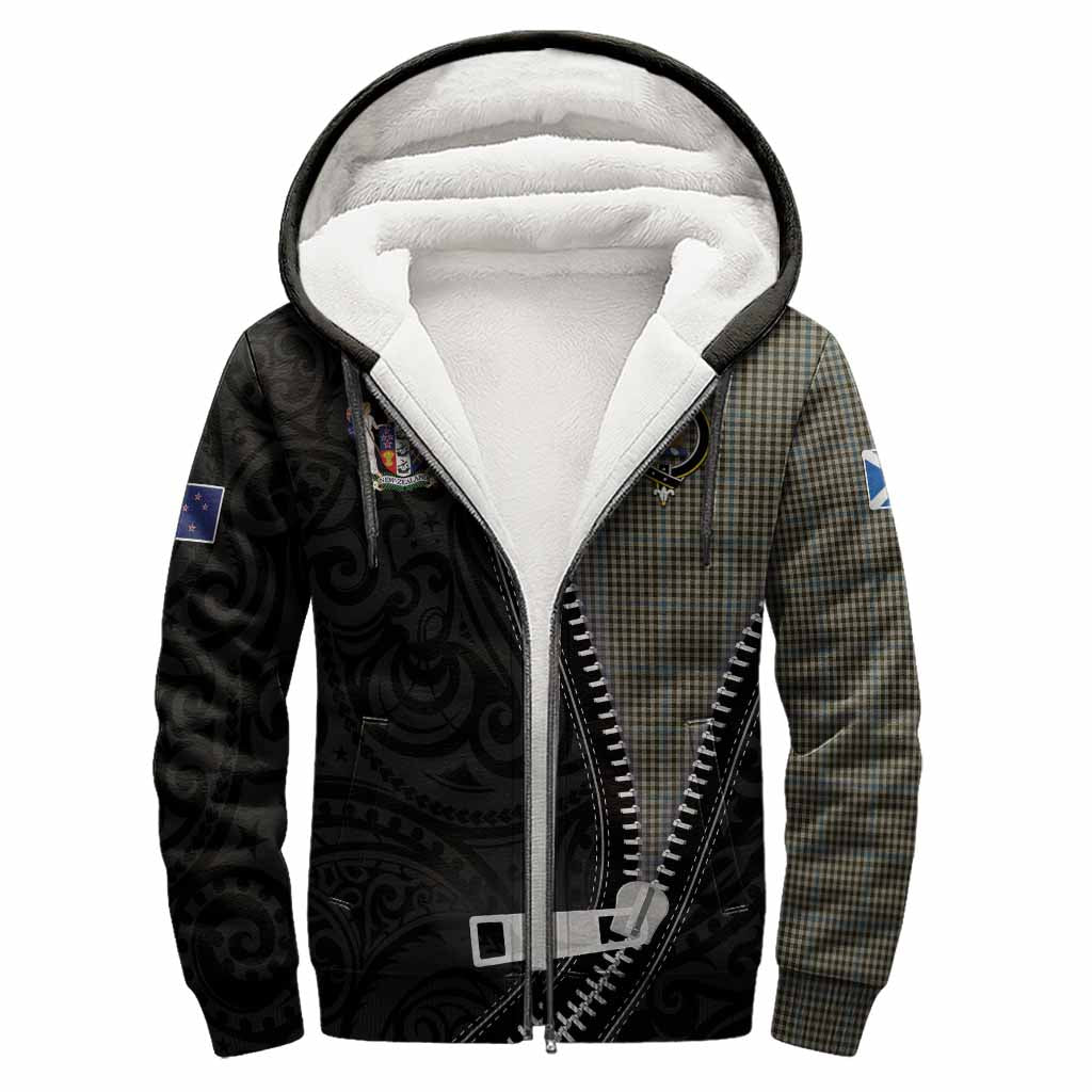 Haig Tartan Sherpa Hoodie New Zealand Pattern Unique Zipper Stylized