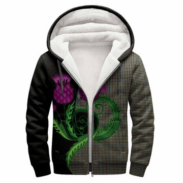 Haig Tartan Sherpa Hoodie Traditional Scottish Thistle