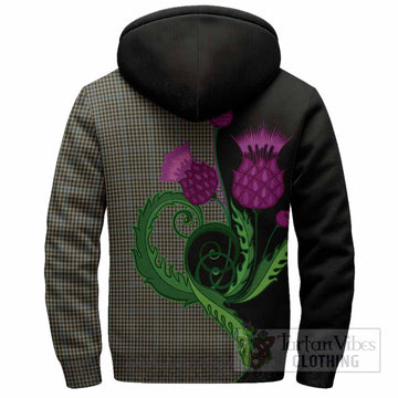 Haig Tartan Sherpa Hoodie Traditional Scottish Thistle
