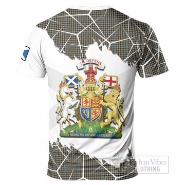 Haig Tartan T-Shirt with Family Crest and Lion Rampant Grunge Style
