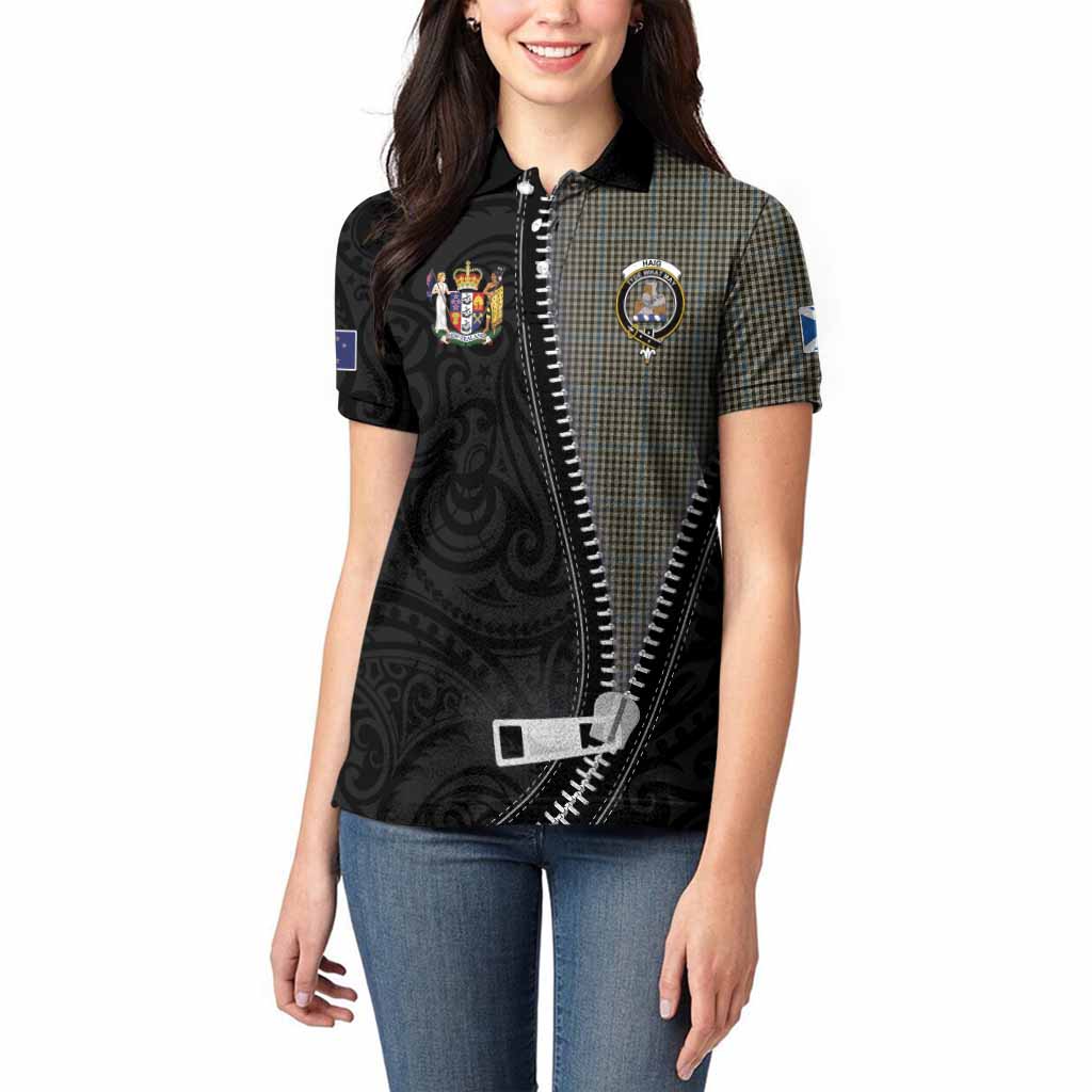 Haig Tartan Women Polo Shirt New Zealand Pattern Unique Zipper Stylized