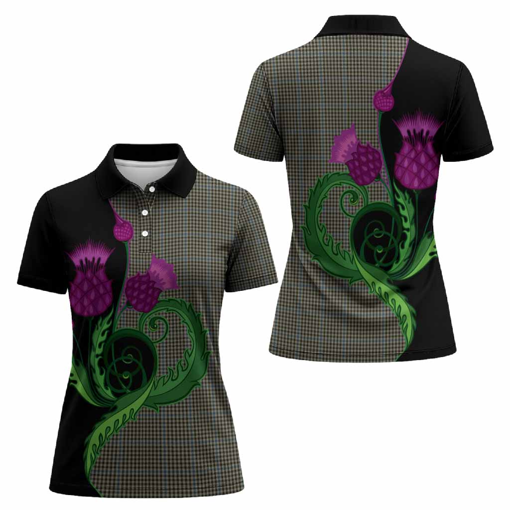 Haig Tartan Women Polo Shirt Traditional Scottish Thistle