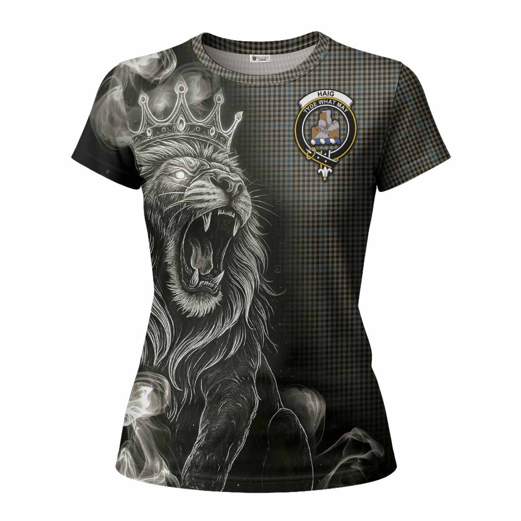 Haig Tartan Women T shirt Roaring Lion Heritage