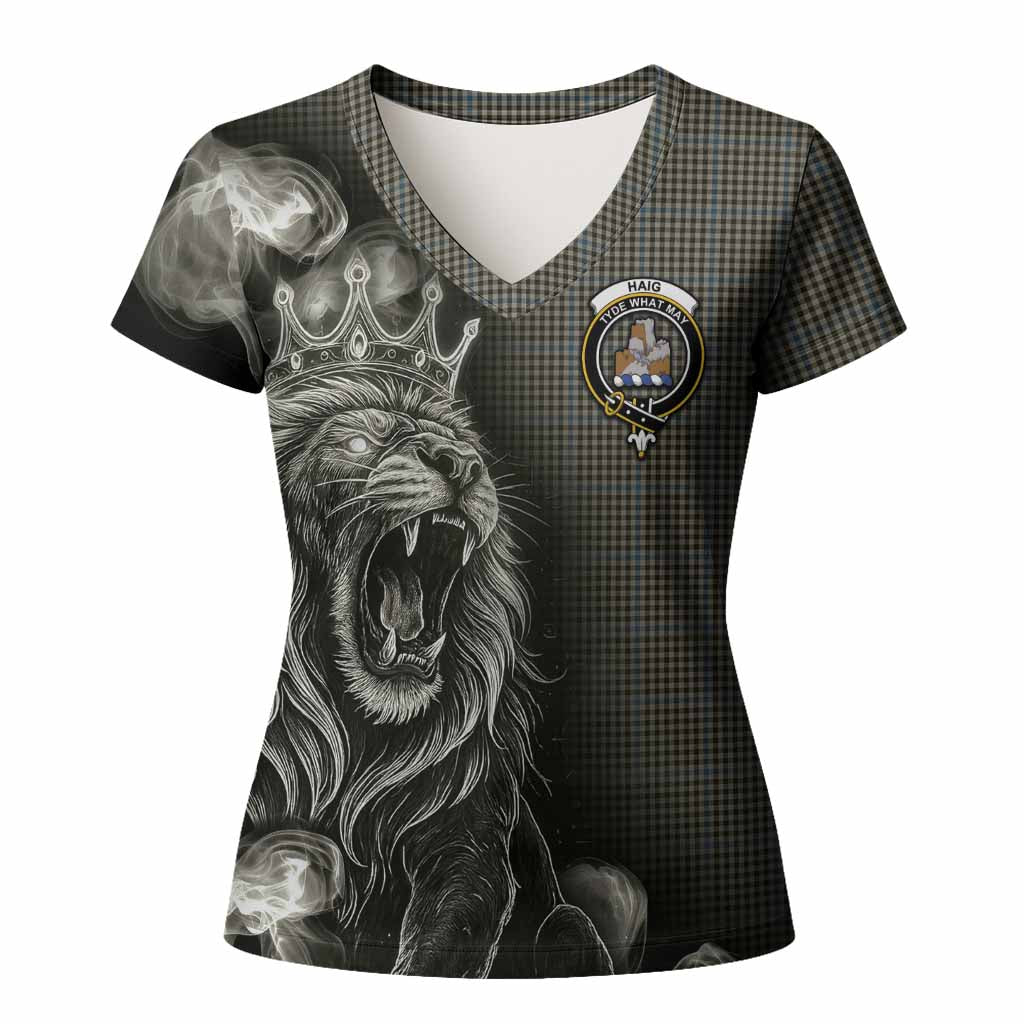 Haig Tartan Women T shirt Roaring Lion Heritage
