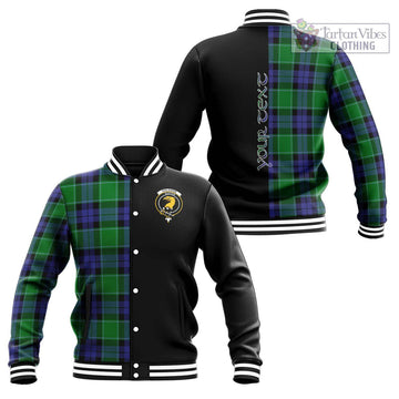 Haldane Tartan Baseball Jacket with Family Crest and Half Of Me Style Unisex - Tartan Vibes Clothing