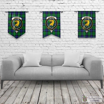 Haldane Tartan Gonfalon, Tartan Banner with Family Crest Rectangle - Tartan Vibes Clothing