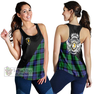 Haldane Tartan Women's Racerback Tanks with Family Crest and Military Logo Style 4XL - Tartan Vibes Clothing