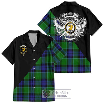 Haldane Tartan Hawaiian Shirt with Family Crest and Military Logo Style Kid - Tartan Vibes Clothing
