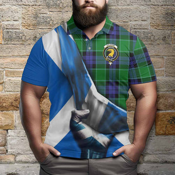 Haldane Tartan Polo Shirt with Family Crest Scotland Patriotic Style Kid - Tartan Vibes Clothing