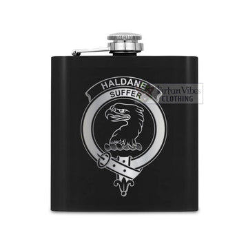 Haldane Crest Hip Flask Set 7oz Black Stainless Steel with A Gift Box One Size 7oz - 2D-tartanvibesclothing