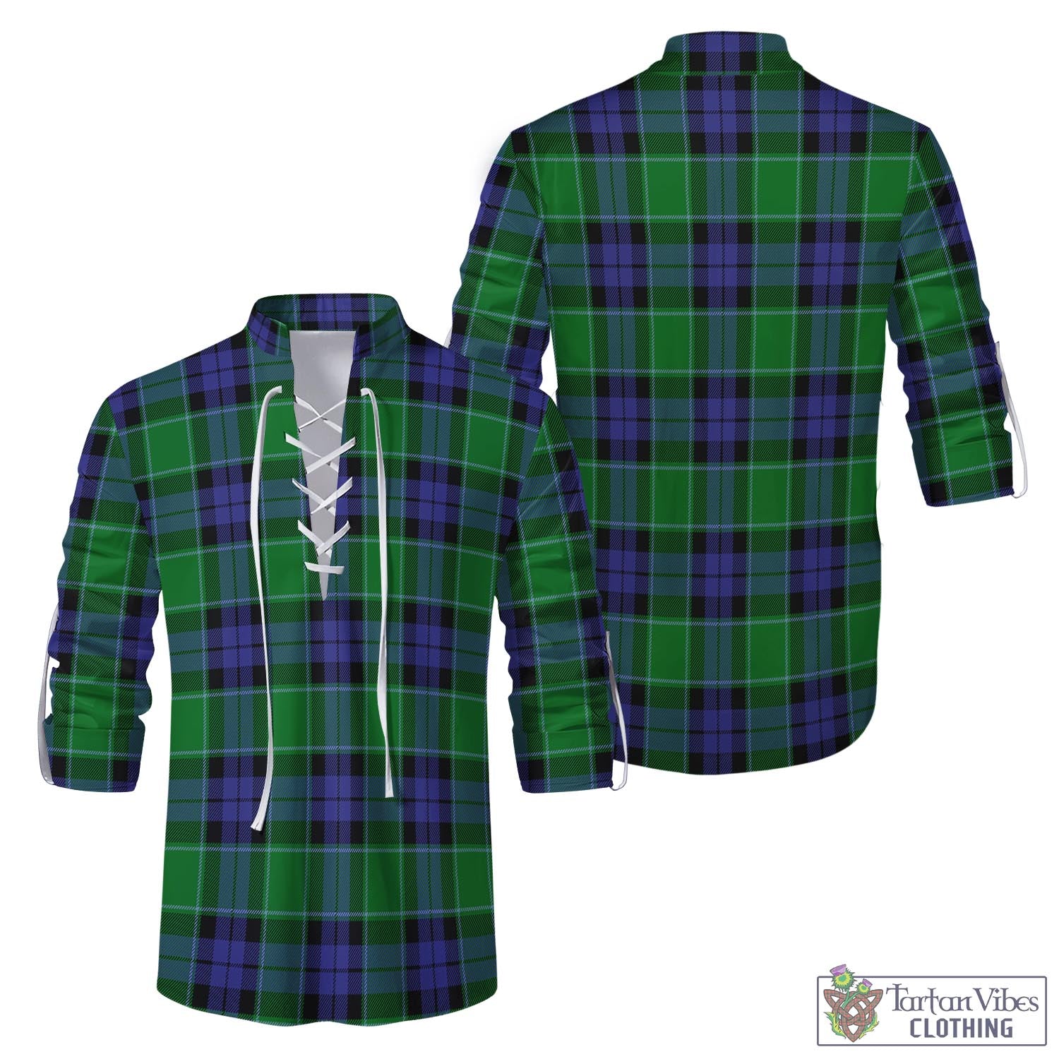 Haldane Tartan Men's Scottish Traditional Jacobite Ghillie Kilt Shirt Men - Tartan Vibes Clothing