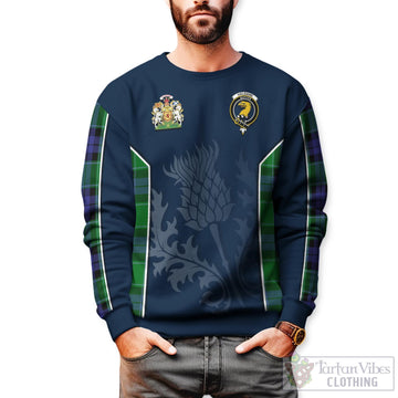 Haldane Tartan Sweatshirt with Family Crest and Scottish Thistle Vibes Sport Style