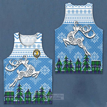 Haldane Clan Christmas Men's Tank Top Celtic Reindeer Style Men - Tartan Vibes Clothing