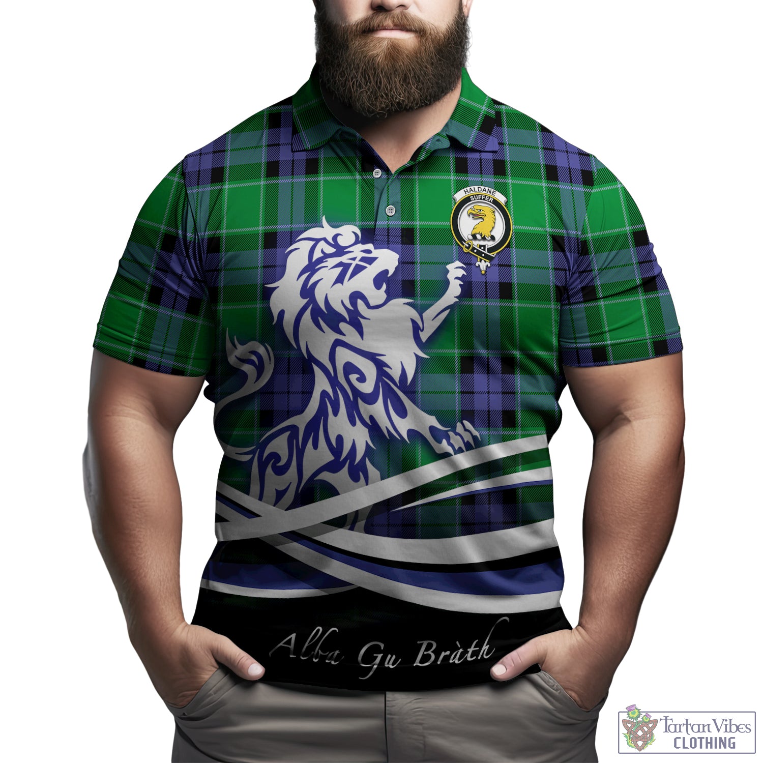 haldane-tartan-polo-shirt-with-alba-gu-brath-regal-lion-emblem