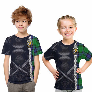 Haldane Tartan Kid T-Shirt with Family Crest Cross Sword Thistle Celtic Vibes Youth XL Size14 - Tartan Vibes Clothing
