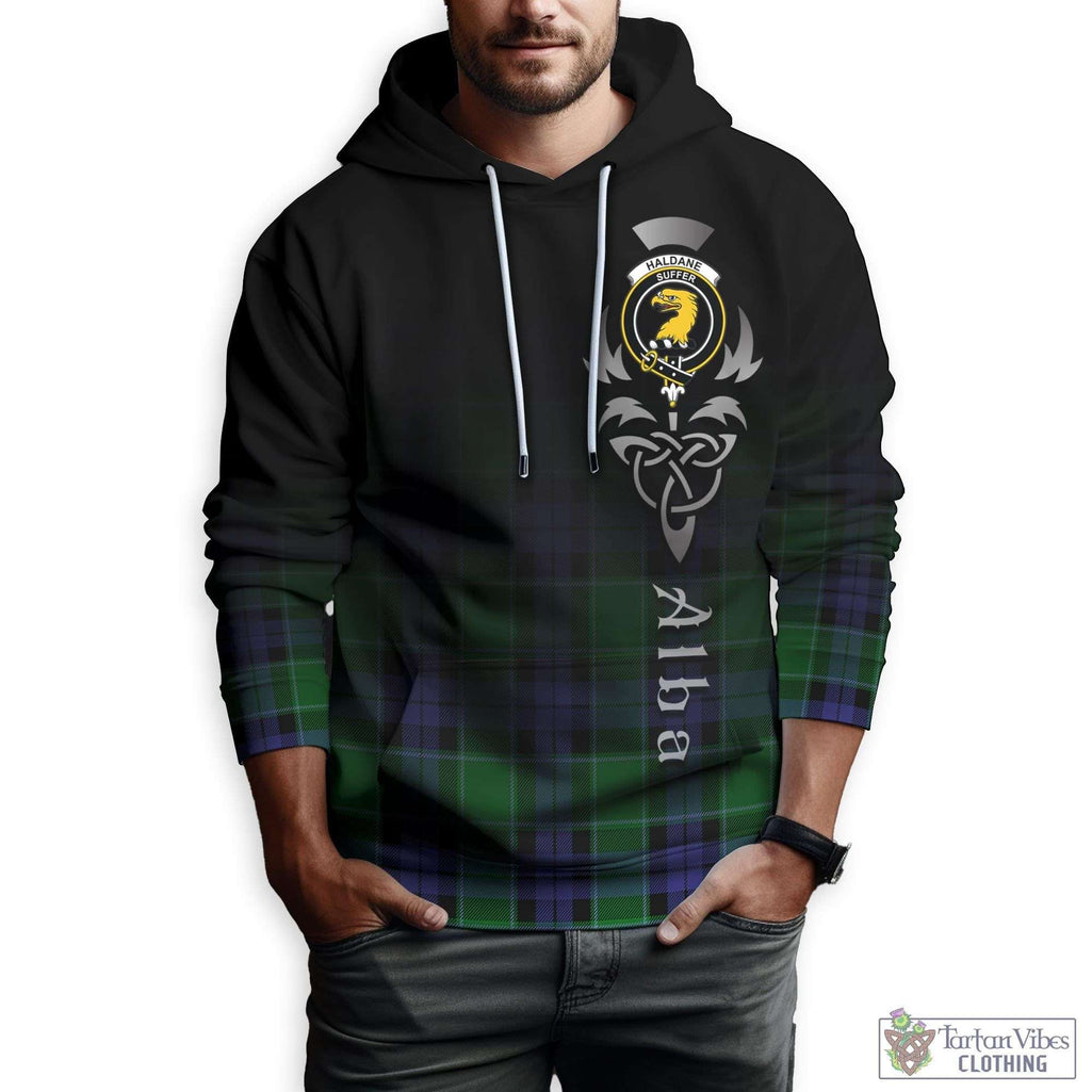 Haldane Tartan Hoodie Featuring Alba Gu Brath Family Crest Celtic Inspired Zip Hoodie - Tartan Vibes Clothing
