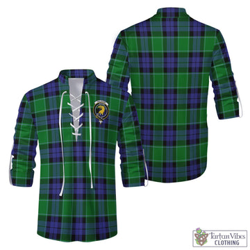 Haldane Tartan Men's Scottish Traditional Jacobite Ghillie Kilt Shirt with Family Crest Men - Tartan Vibes Clothing