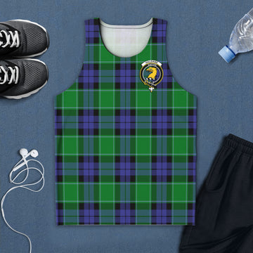 Haldane Tartan Mens Tank Top with Family Crest 5XL - Tartan Vibes Clothing