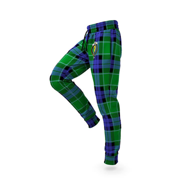 Haldane Tartan Joggers Pants with Family Crest S - Tartan Vibes Clothing