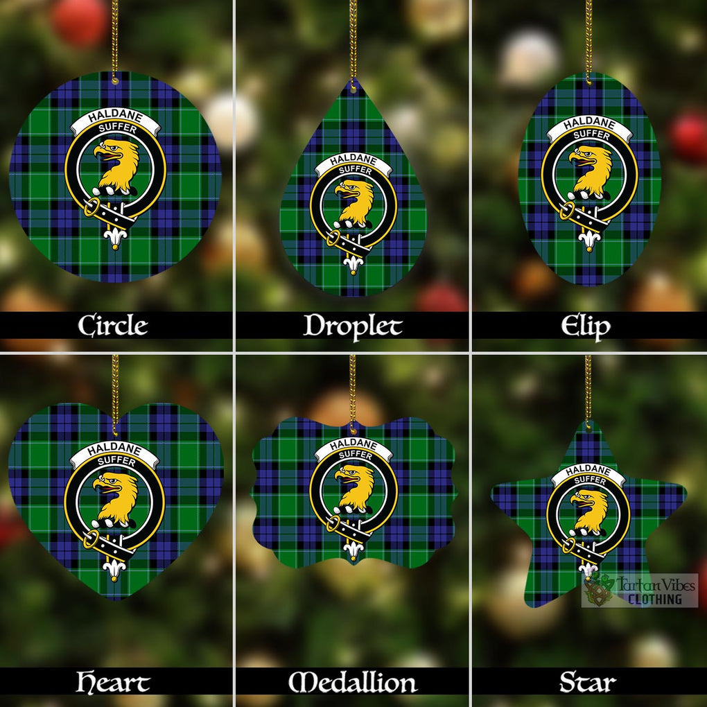 Haldane Tartan Christmas Aluminium Ornament with Family Crest Aluminium - Tartan Vibes Clothing