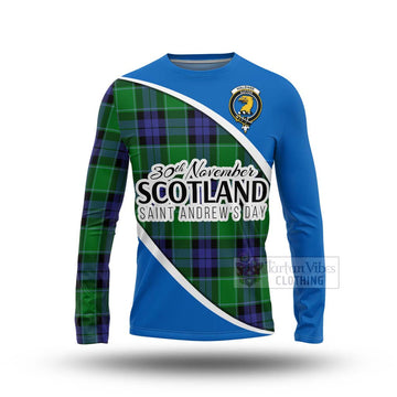 Haldane Family Crest Tartan Long Sleeve T-Shirt Celebrate Saint Andrew's Day in Style Unisex - Tartan Vibes Clothing