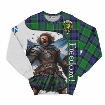 Tartan Vibes Clothing Haldane Crest Tartan Sweatshirt Inspired by the Freedom of Scottish Warrior