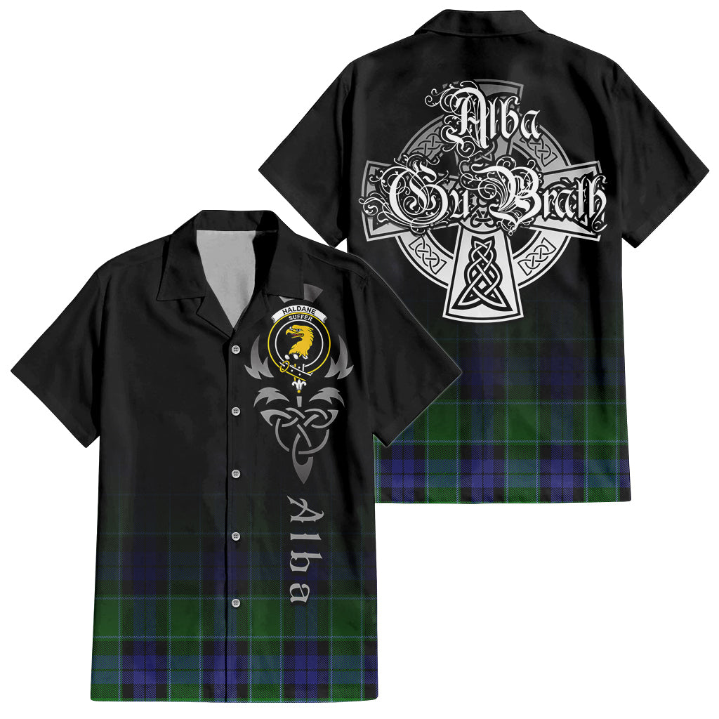 Haldane Tartan Hawaiian Shirt Shirt Featuring Alba Gu Brath Family Crest Celtic Inspired Kid - Tartan Vibes Clothing
