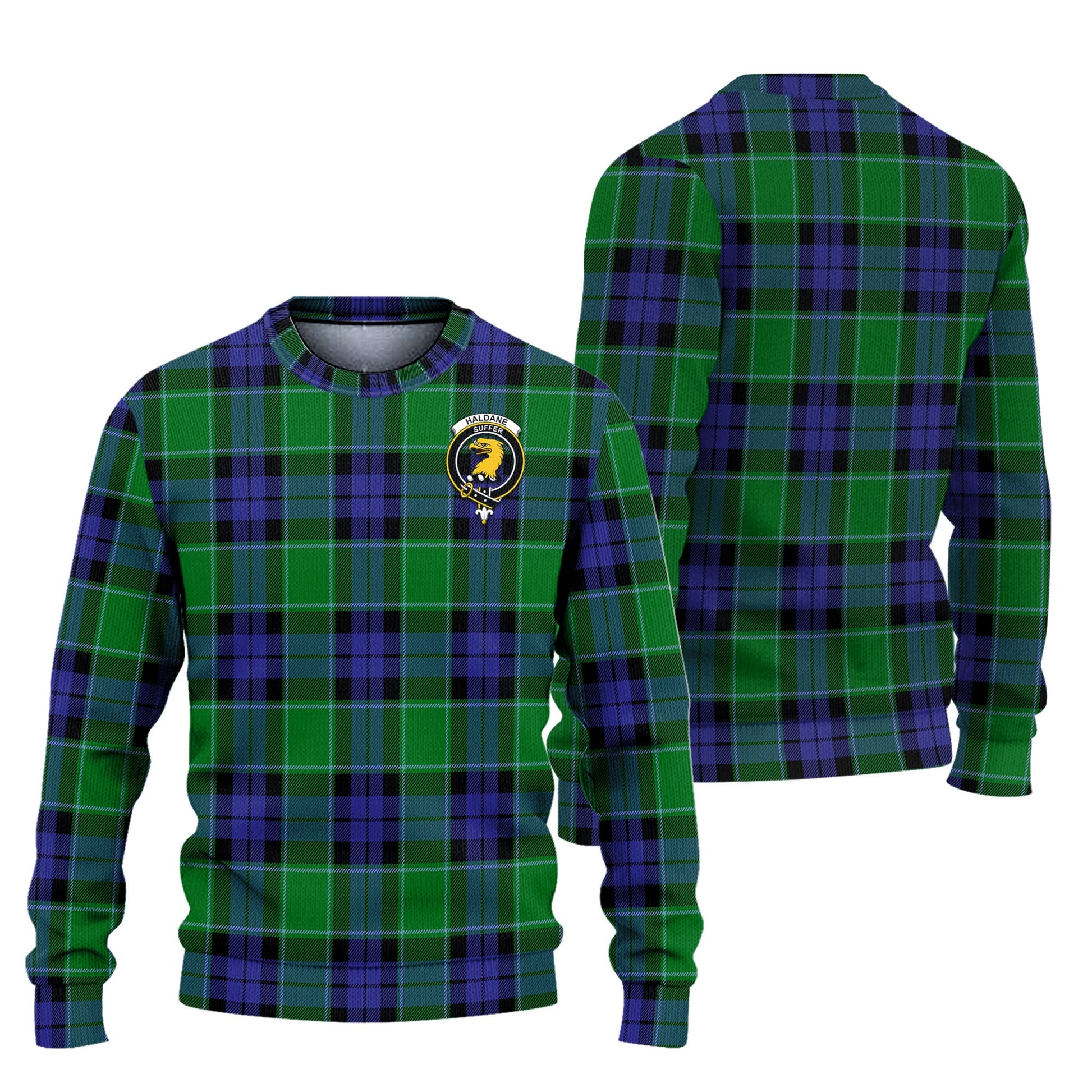 Haldane Tartan Ugly Sweater with Family Crest Unisex - Tartan Vibes Clothing