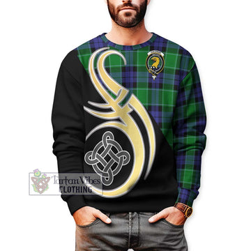 Haldane Tartan Sweatshirt with Family Crest and Celtic Symbol Style Unisex - Tartan Vibes Clothing