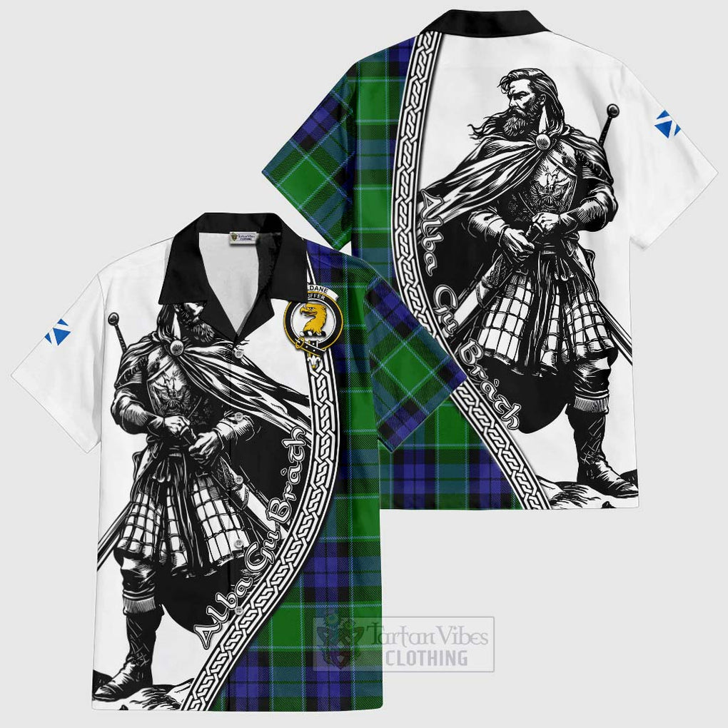 Haldane Tartan Clan Crest Hawaiian Shirt with Highlander Warrior Celtic Style Kid - Tartan Vibes Clothing