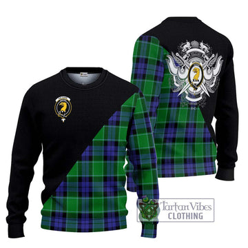 Haldane Tartan Ugly Sweater with Family Crest and Military Logo Style Unisex - Tartan Vibes Clothing