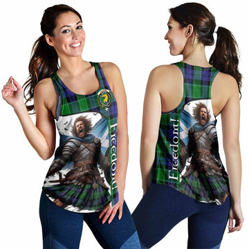 Tartan Vibes Clothing Haldane Crest Tartan Women's Racerback Tanks Inspired by the Freedom of Scottish Warrior
